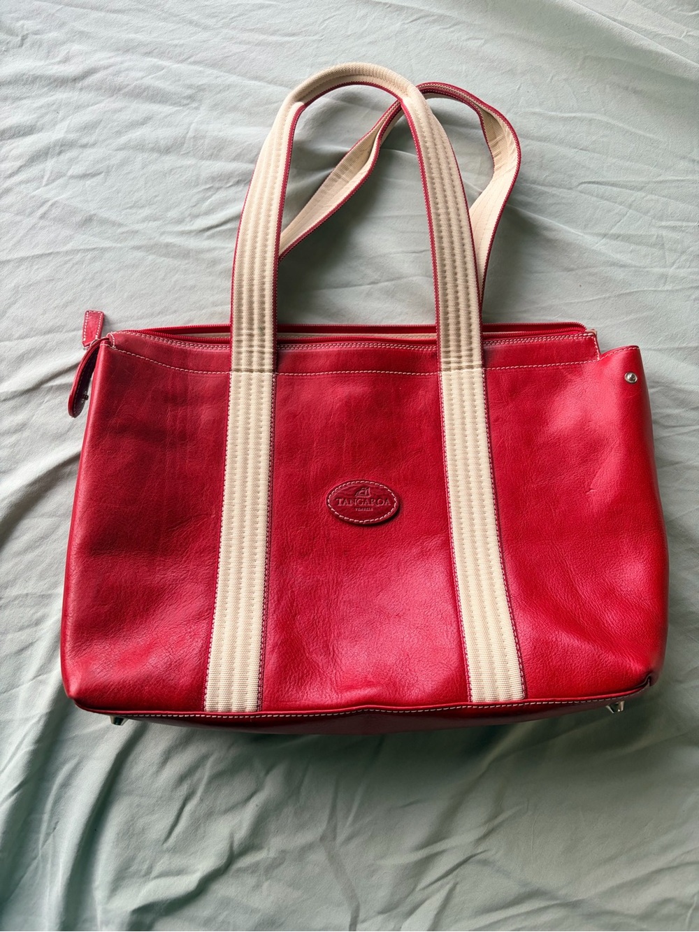 Terrida Tangaroa Italian Leather Red Tote Bag